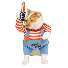 Funny Pet Clothes – Killer Doll Costume for Cats & Small Dogs