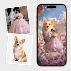 Custom Pet &amp; Owner Fantasy Portrait – Fairy Tale Castle Edition | Giant Guardian Pet Art | Personalized Memory Merge | HD Digital Illustration 