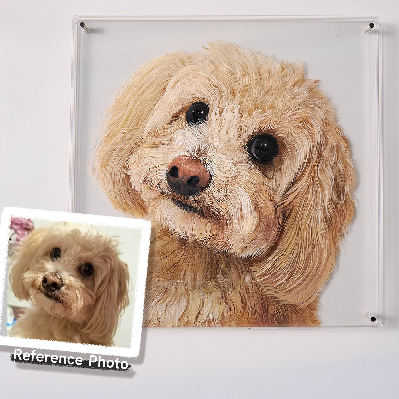 Custom 3D Pet Portrait from Photo – Hand-Drawn Dog or Cat Memorial Gift 